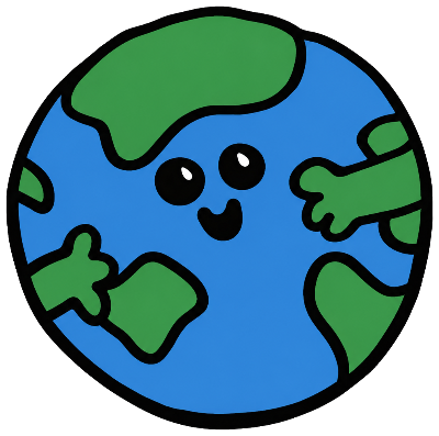 Little Blue Planet sticker, hand-illustrated by Sophia