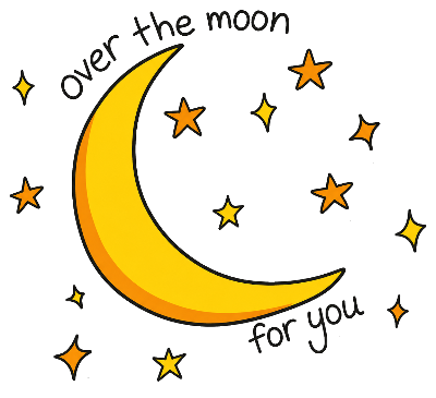 Over the Moon for You sticker